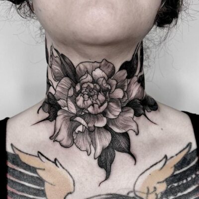 Hình xăm hoa ở cổ cho anh em tattoo hoa ở cổ cho anh em