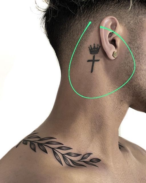Hình xăm thánh giá mini và vương miện hình xăm mini cây thánh giá và vương miện
