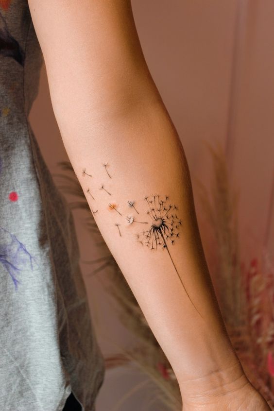 100 hình xăm bồ công anh mini ở tay và ở vai cực dễ thương - Genztattoo