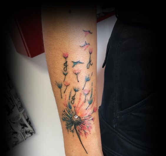 100 hình xăm bồ công anh mini ở tay và ở vai cực dễ thương - Genztattoo