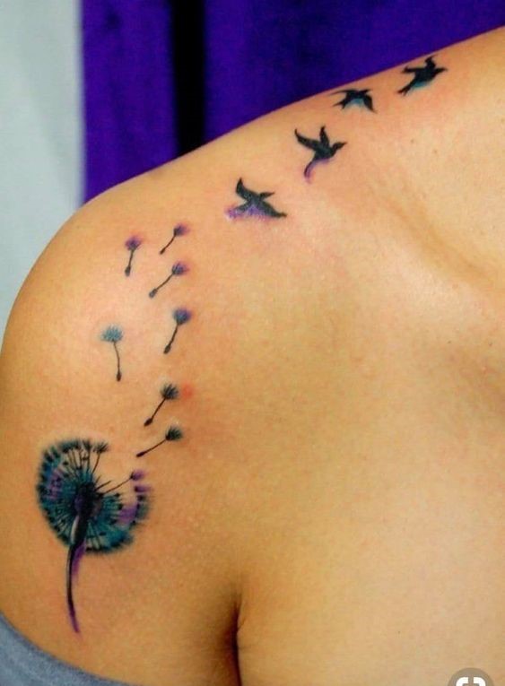 100 hình xăm bồ công anh mini ở tay và ở vai cực dễ thương - Genztattoo