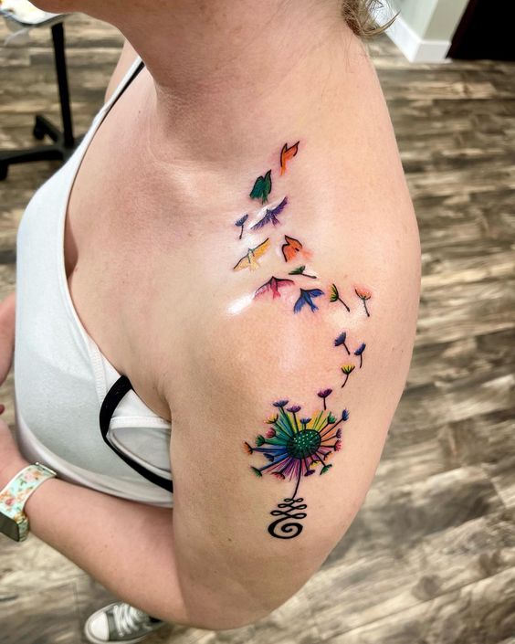 100 hình xăm bồ công anh mini ở tay và ở vai cực dễ thương - Genztattoo