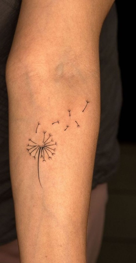 100 hình xăm bồ công anh mini ở tay và ở vai cực dễ thương - Genztattoo