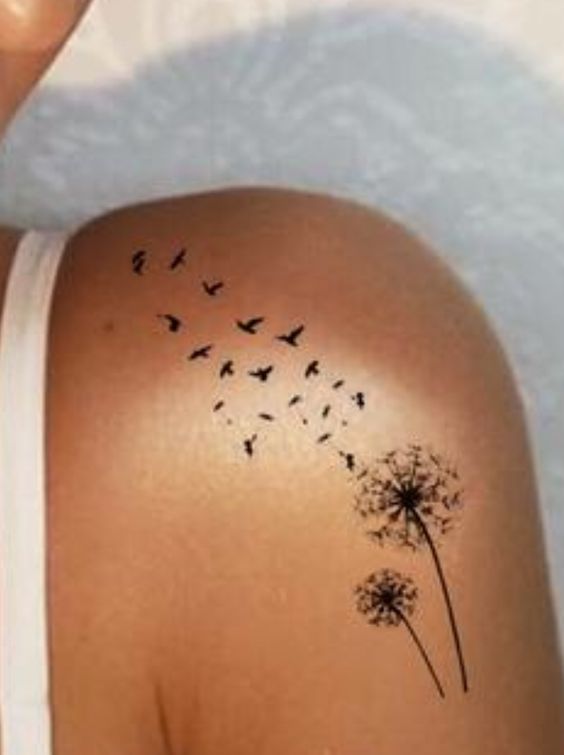 100 hình xăm bồ công anh mini ở tay và ở vai cực dễ thương - Genztattoo