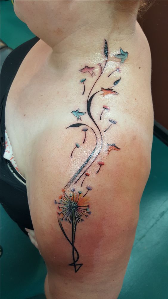 100 hình xăm bồ công anh mini ở tay và ở vai cực dễ thương - Genztattoo