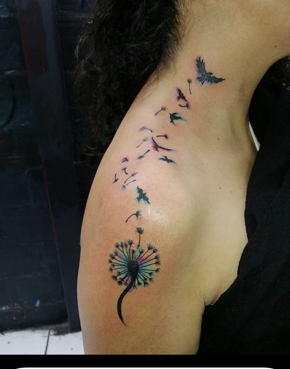 100 hình xăm bồ công anh mini ở tay và ở vai cực dễ thương - Genztattoo