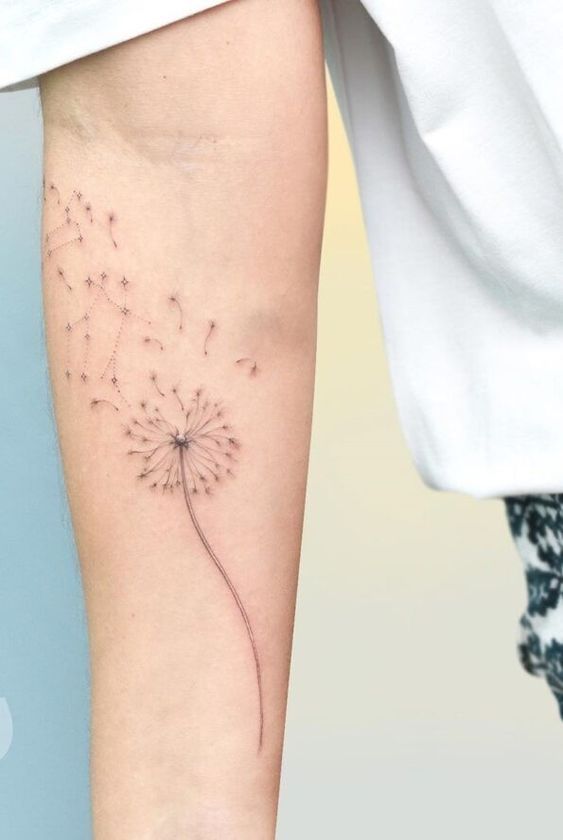 100 hình xăm bồ công anh mini ở tay và ở vai cực dễ thương - Genztattoo
