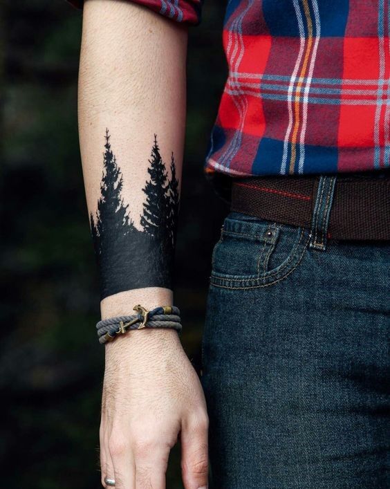 ý tưởng tattoo cây thông cá tính cho nam
