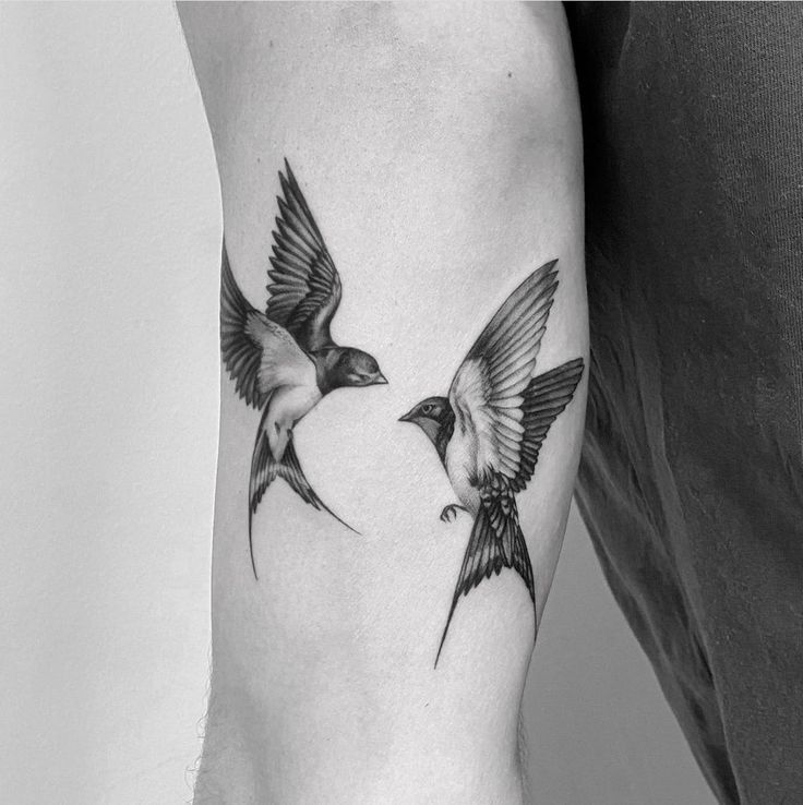 kiểu tattoo cặp chim én siêu đẹp