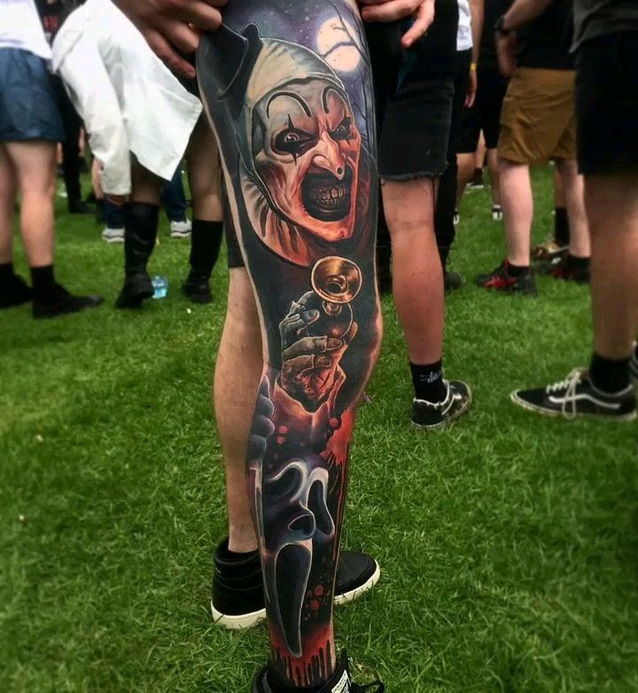 full chan với phong cách xăm hình chú hề full chan với kiểu tattoo chú hề