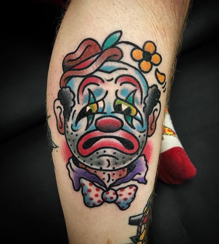 Hình xăm chú hề khóc hình tattoo chú hề đang khóc