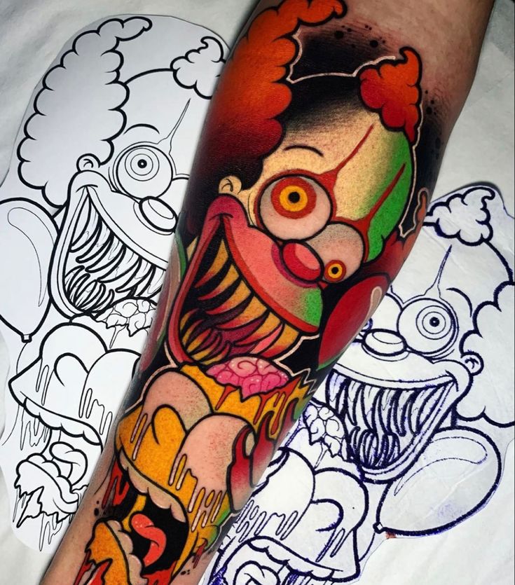 Hình xăm chú hề ngộ nghĩnh và đáng sợ hình tattoo chú hề vui nhộn và ghê rợn