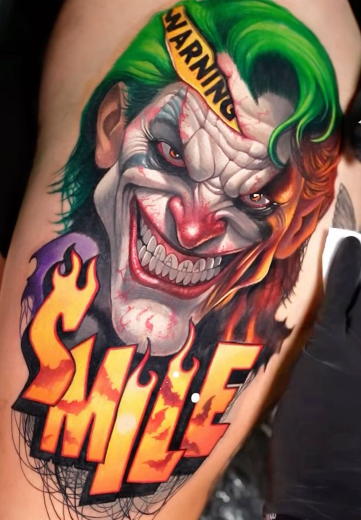 phong cách xăm hình joker đẹp kiểu tattoo chú hề joker đẹp