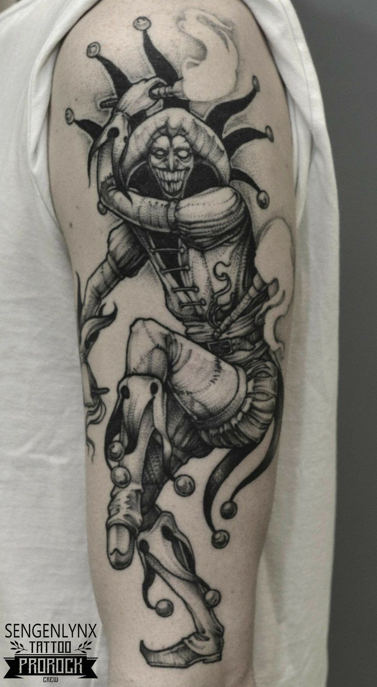 Mẫu hình xăm chú hề nhảy múa mẫu tattoo chú hề đang nhảy múa