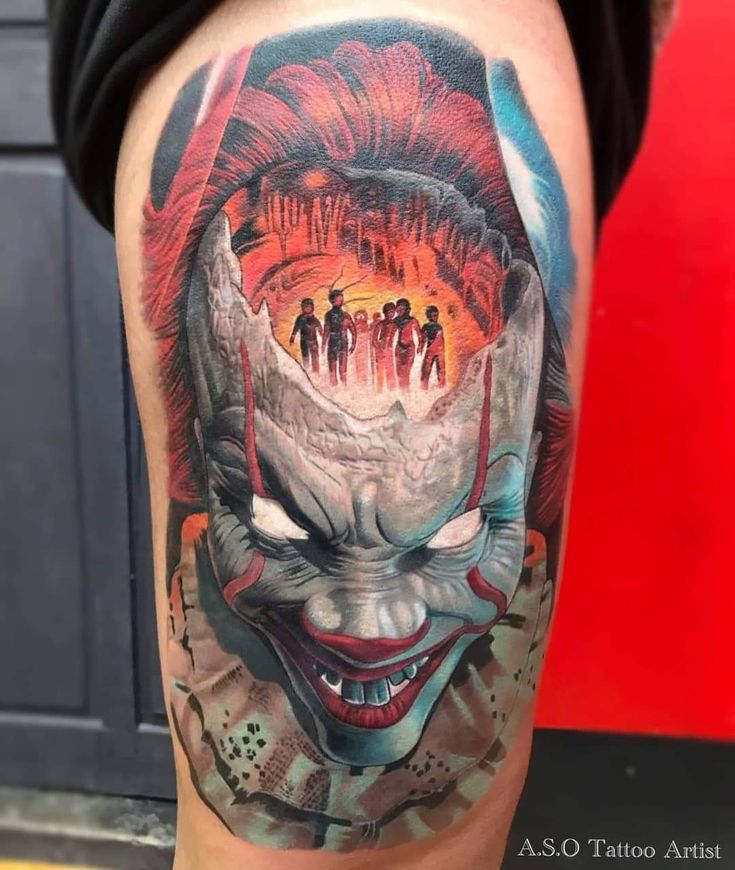 hình xăm mặt chú hề cực chất tattoo khuôn mặt chú hề cực chiến