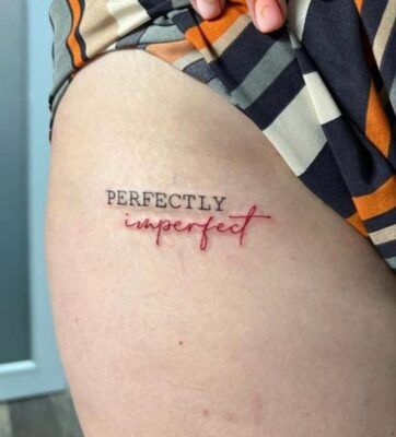 hình xăm chữ perfectly imperfect