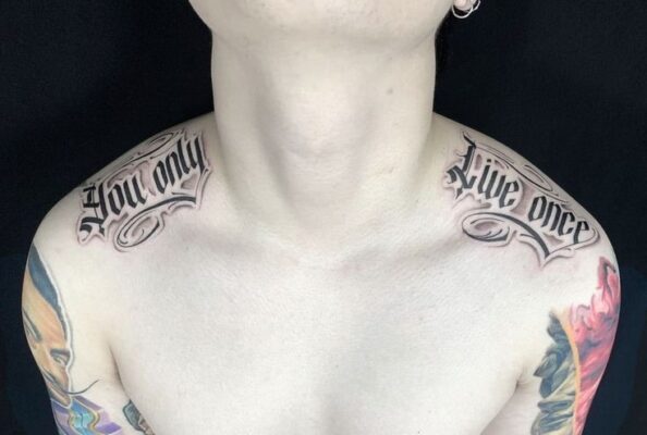 mẫu tattoo chữ you only live once cho nam