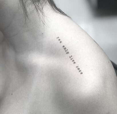 mẫu tattoo chữ you only live once mini