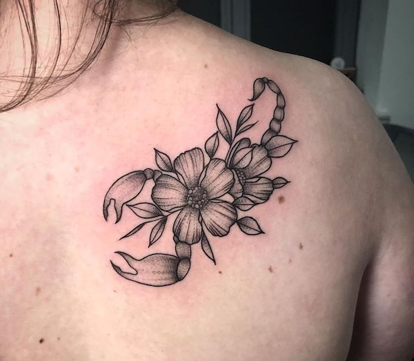 Thiết kế hình xăm hoa bọ cạp Top 999+ hình xăm con bọ cạp siêu ngầu và cá tính - Genztattoo