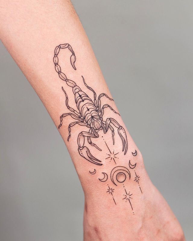 Mẫu hình xăm bọ cạp ở cổ tay Top 999+ hình xăm con bọ cạp siêu ngầu và cá tính - Genztattoo