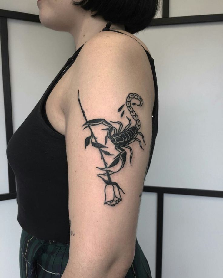 hình xăm bọ cạp và hoa hồng Top 999+ hình xăm con bọ cạp siêu ngầu và cá tính - Genztattoo