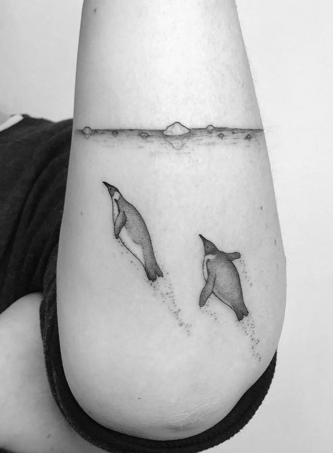 Ý tưởng hình xăm cực đẹp về cuộc sống của chim cánh cụt ý tưởng tattoo cực đẹp mắt về đời sống của chim cánh cụt