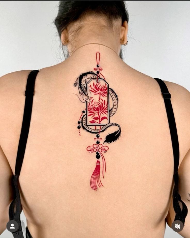 mẫu hình xăm bùa sau gáy mẫu tattoo lá bùa hộ mệnh sau gáy