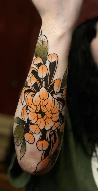 Hình xăm hoa cúc đẹp Tattoo hoa cúc đẹp mắt