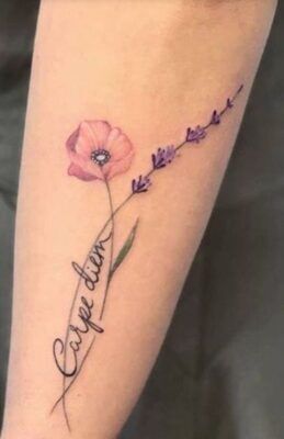 tattoo hoa lavender nghệ thuật