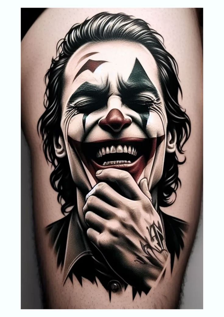 mẫu hình xăm mặt cười joker mẫu tattoo gương mặt cười của joker