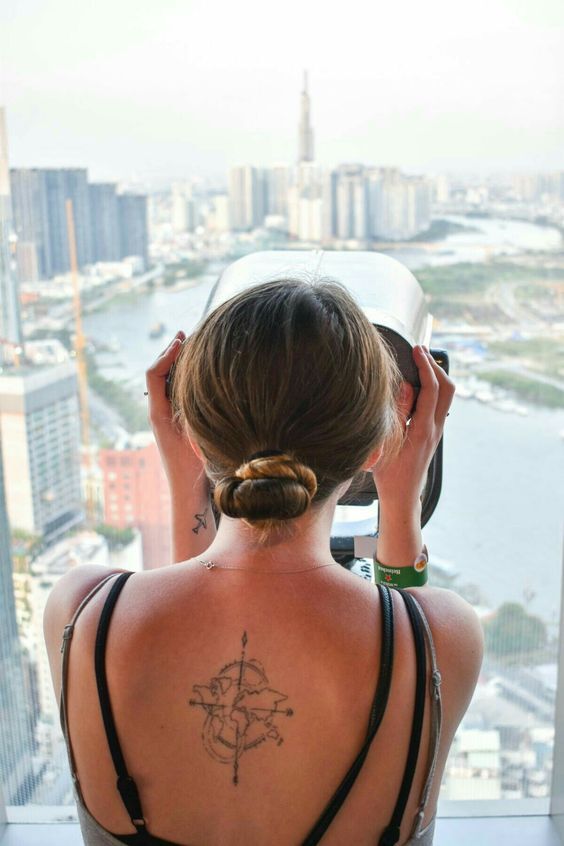 Một hình xăm la bàn nhỏ ở vị trí hấp dẫn hình xăm la bàn mini ở vị trí quyến rũ