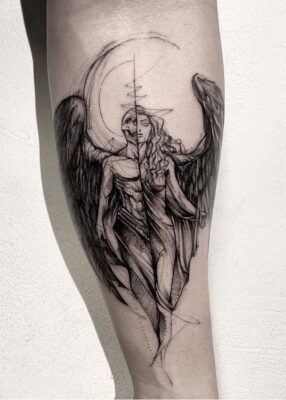 Hình xăm Lucifer trên cánh tay hình xăm lucifer ở cánh tay