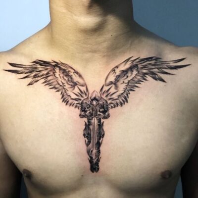 Hình xăm ngực Lucifer cực bốc lửa hình xăm lucifer ở ngực siêu cháy