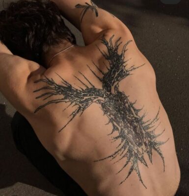 Hình xăm Lucifer ở lưng tattoo lucifer bao ngầu sau lưng