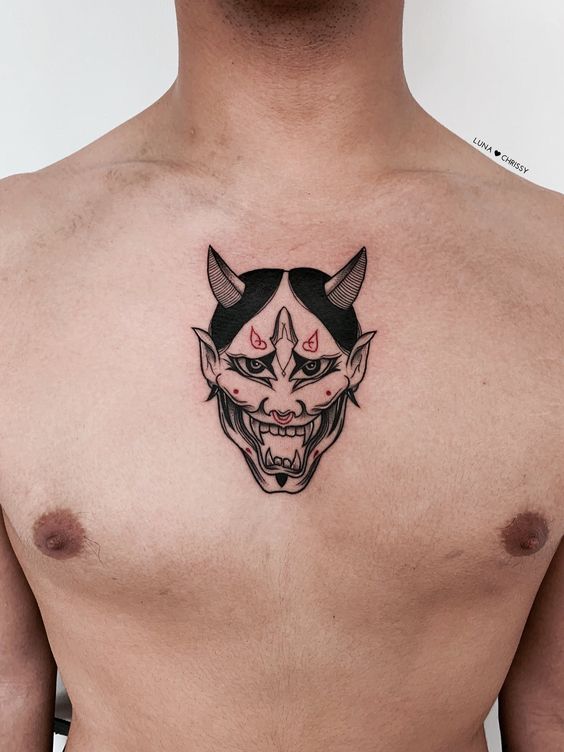 150 hình xăm mặt quỷ trắng đen đẹp nhất 2024 - Genztattoo