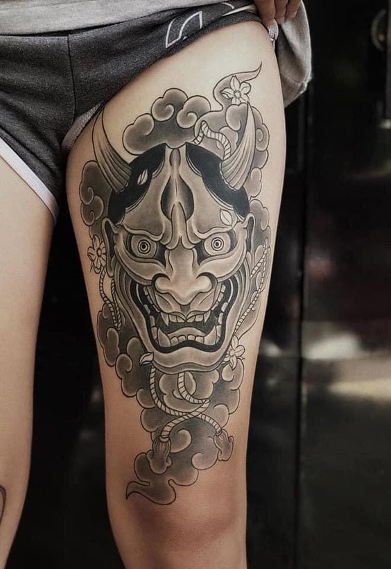 150 hình xăm mặt quỷ trắng đen đẹp nhất 2024 - Genztattoo