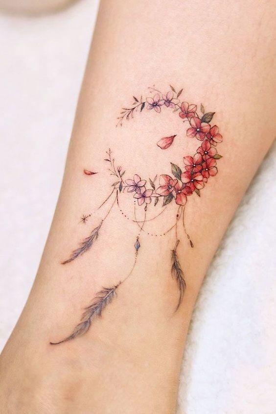 Hình xăm cánh tay mini dành cho nữ Thiết kế vòng hoa hình xăm mini ở tay cho nữ mẫu vòng hoa