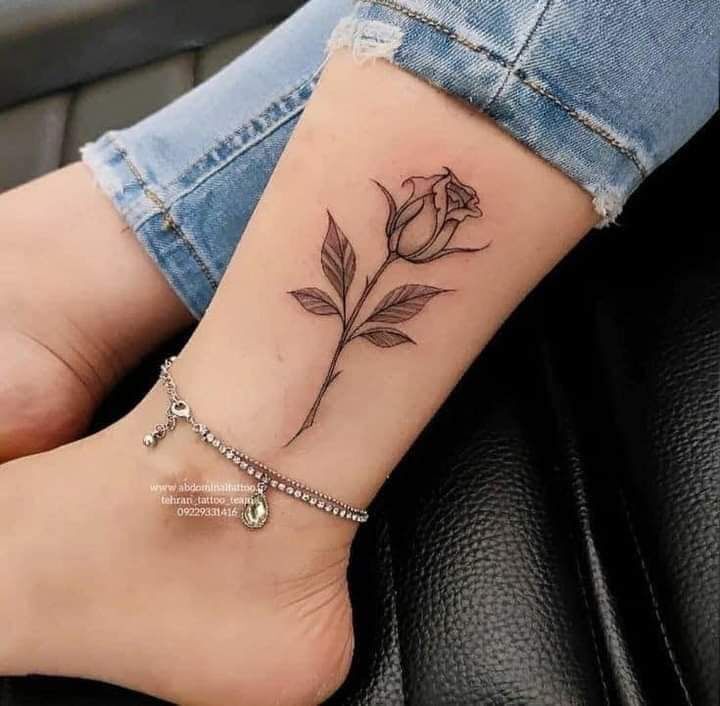 Mẫu hình xăm cành hoa hồng quý phái mẫu tattoo cành hoa hồng quý phái