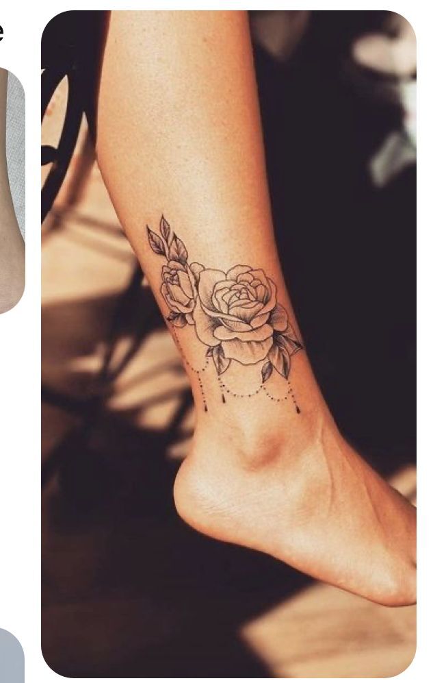 Hình xăm bông hoa cực đẹp ở mắt cá chân tattoo bông hoa cực xinh trên mắt cá
