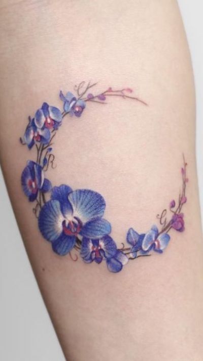 Hình xăm vòng hoa lan nữ hình xăm vòng hoa phong lan nữ tính