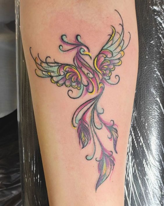 Hình xăm phượng lửa nhỏ mang lại sự thu hút tattoo phượng hoàng lửa mini đem đến sự thu hút