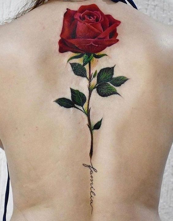 hình xăm hoa hồng ở lưng mẫu 3