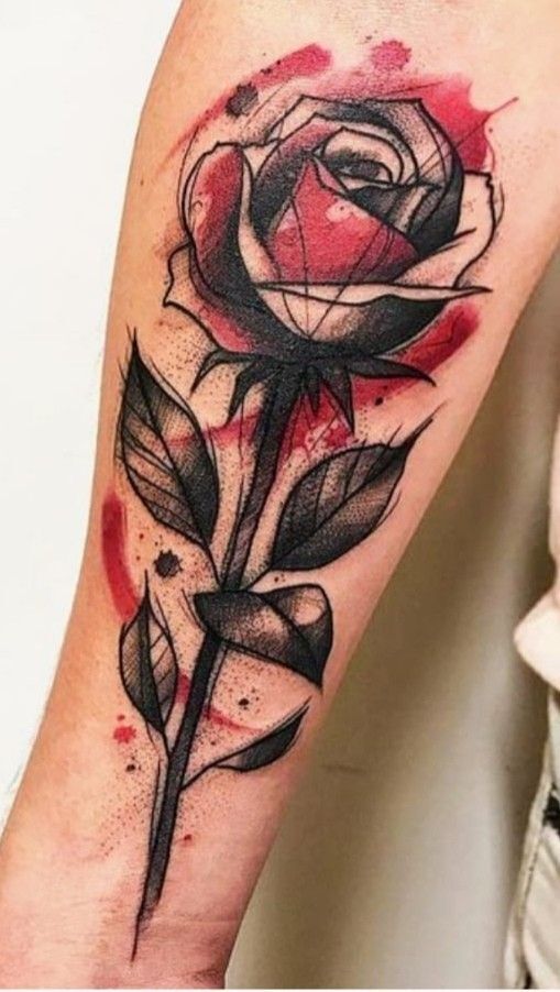 hình xăm hoa hồng ở tay mẫu 1