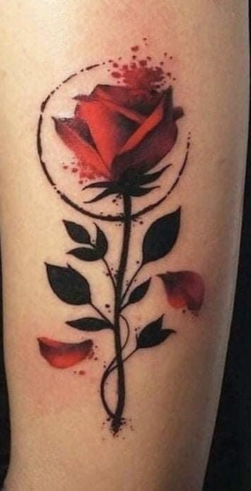 hình xăm hoa hồng ở tay mẫu 4