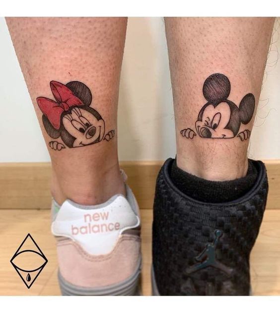 hình xăm mini hoạt hình mickey đối xứng hình xăm mini hoạt hình mickey đối xứng