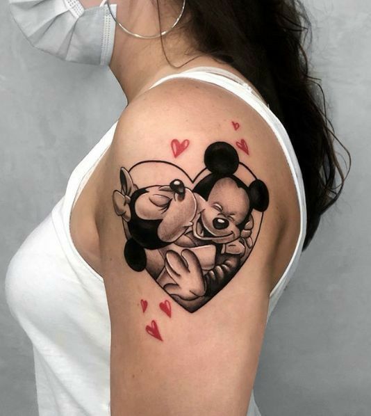 hình xăm mini mickey kết hợp hình trái tim hình xăm mini mickey kết hợp hình trái tim