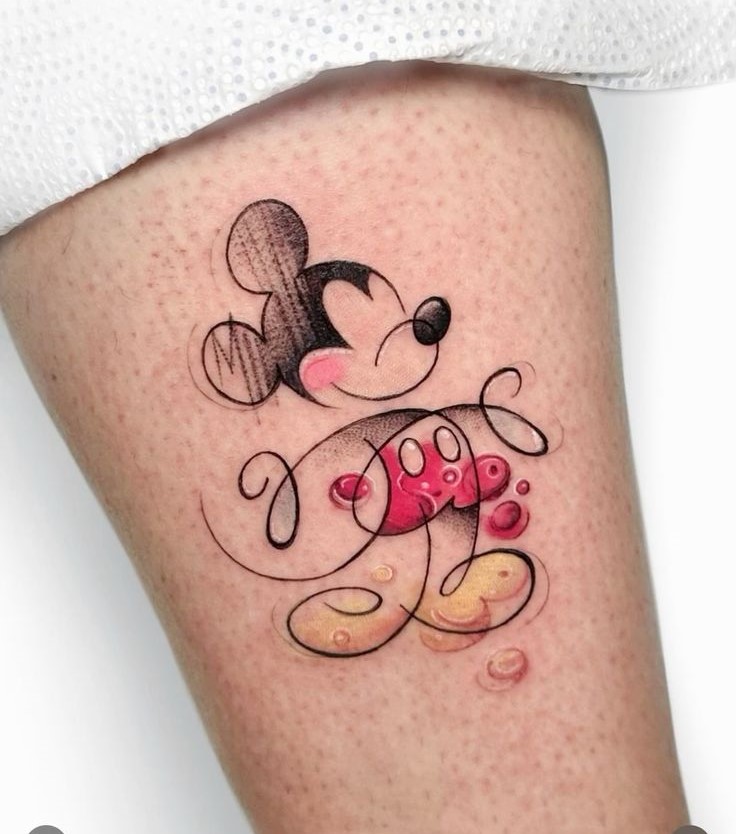 hình xăm mini mickey màu sắc hình xăm mini mickey màu sắc