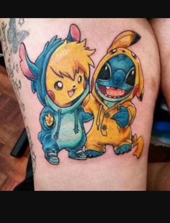 hình xăm mini pikachu và stitch hình xăm mini pikachu và stitch
