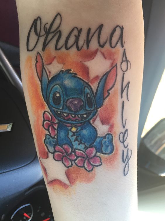 'hình xăm nhân vật hoạt hình stitch mini mẫu 12 'hình xăm nhân vật hoạt hình stitch mini mẫu 12