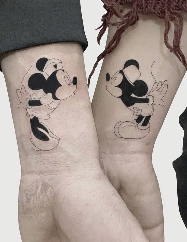 Hình xăm Mickey mini dành cho cặp đôi 333 hình xăm hoạt hình mini cực đáng yêu - Genztattoo